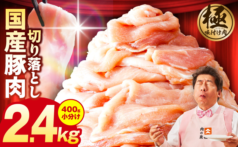 国産 豚肉 切り落とし 2.4kg【国産 味付け肉 400g×6P 小分け 訳あり 部位不揃い】 G3654