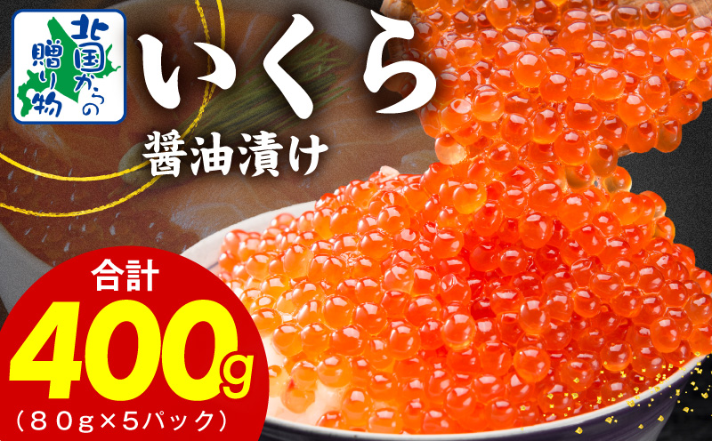 【特別寄附金額】いくら 醤油漬け 400g【小分け 80g×5P イクラ 北国からの贈り物 ikura 醤油仕立て 冷凍 高評価】 020C397