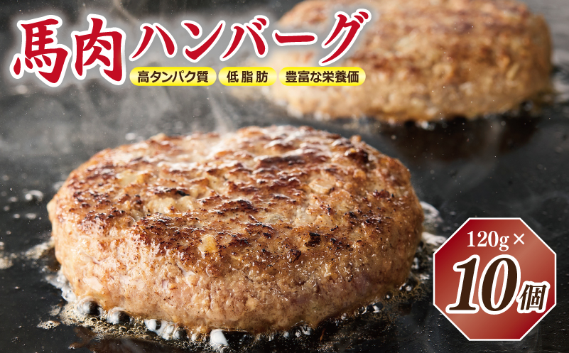 桜文 馬肉ハンバーグ 総量1.2kg（120g×10個） 個包装 005A658