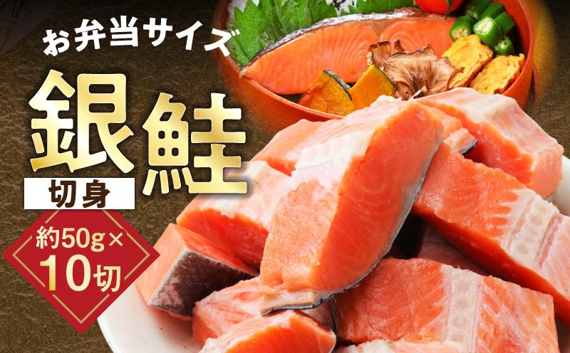 【お弁当サイズ】銀鮭 切身 約50g×10切れ【小分け 漁師 手切り 500g さけ サケ 切り身 弁当 朝食 時短 訳あり サイズ不揃い 規格外 冷凍食品】 G3709