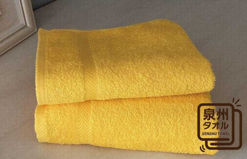 コーマカラーフェイスタオル 2枚（サフロンイエロー) 【泉州タオル 国産 吸水 薄手 普段使い 無地 シンプル 日用品】 005A627