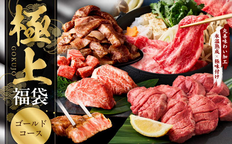 極上福袋 ゴールドコース 5種 1.8kg以上【牛肉 ステーキ 牛タン 焼肉 しゃぶしゃぶ すき焼き 氷温熟成×極味付け】 mrz0338