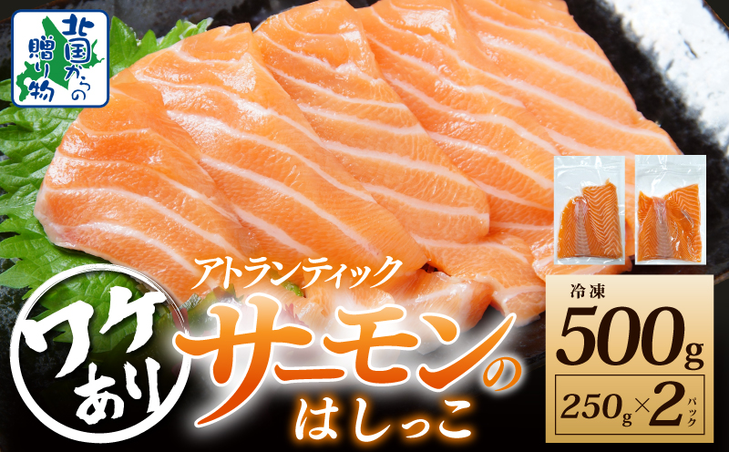 サーモン はしっこ 500g 訳あり 250g×2【アトランティックサーモン 北国からの贈り物 世界No.1サーモンメーカー 刺身 海鮮丼 サラダ 総量 鮭 さけ シャケ しゃけ sake 人気 オススメ 小分け 冷凍】 099H3604