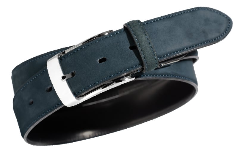 本革（ヌバック）ベルト35mm幅 ネイビー【革ベルト ベルト レザー ビジネス スーツ メンズ 仕事 ファッション 小物 日用品 雑貨】 G2966