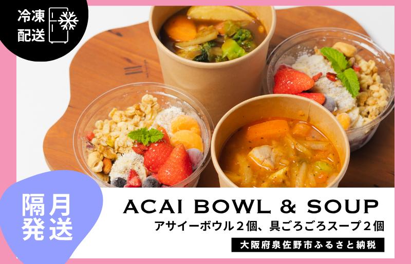 【定期便】アサイーボウル 2個＆具ごろごろスープ 2個 全6回【2か月に1回配送コース】 G3139