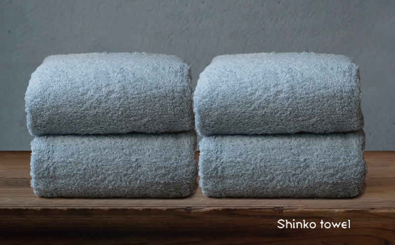 【TVで紹介！】おぅ！え～やん バスタオル（ブルー）4枚【泉州タオル 国産 吸水 普段使い 無地 シンプル 日用品 家族 ファミリー】  G3486