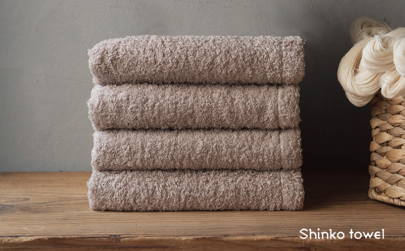 【TVで紹介！】おぅ！え～やん フェイスタオル（ブラウン）4枚【泉州タオル 国産 吸水 普段使い 無地 シンプル 日用品 家族 ファミリー】  G3489