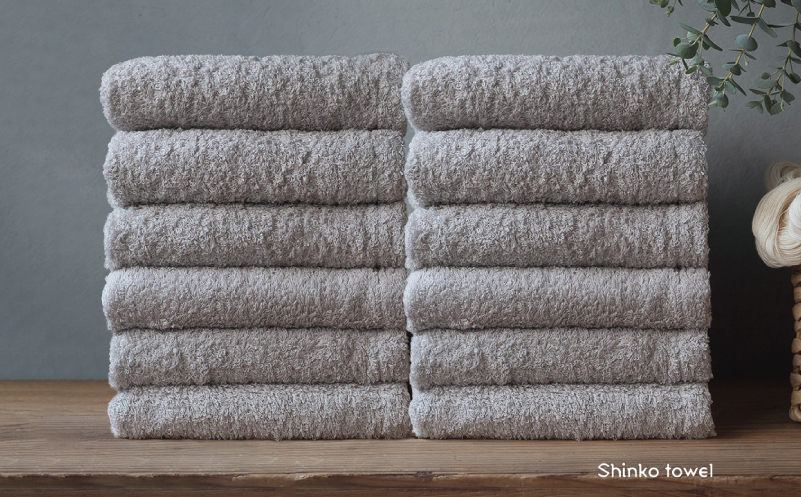 【TVで紹介！】おぅ！え～やん フェイスタオル（グレー）12枚【泉州タオル 国産 吸水 普段使い 無地 シンプル 日用品 家族 ファミリー】  G3493