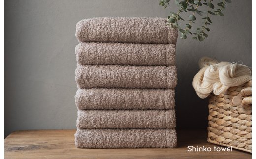 【TVで紹介！】おぅ！え～やん フェイスタオル（ブラウン）6枚 099H4244