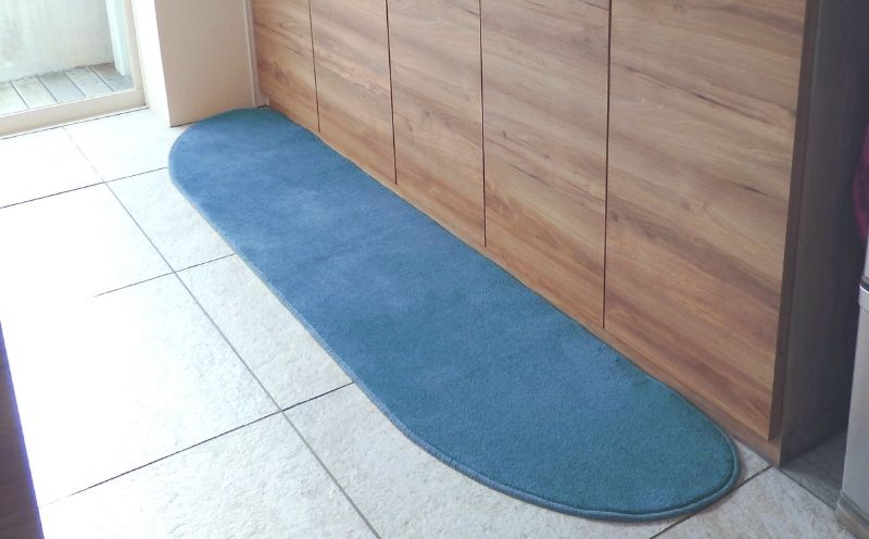 北欧風キッチンマット ラグマットタイプ 45×150cm ゆりかご型 ブルームーン 抗菌防臭 SEK 織人しきもの屋工房 diw0018