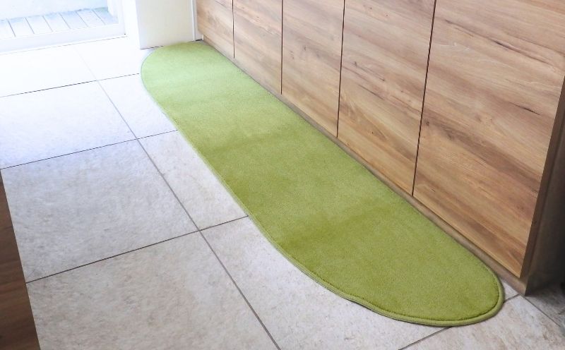 北欧風キッチンマット ラグマットタイプ 45×150cm ゆりかご型 ピスタチオ 抗菌防臭 SEK 織人しきもの屋工房 diw0022