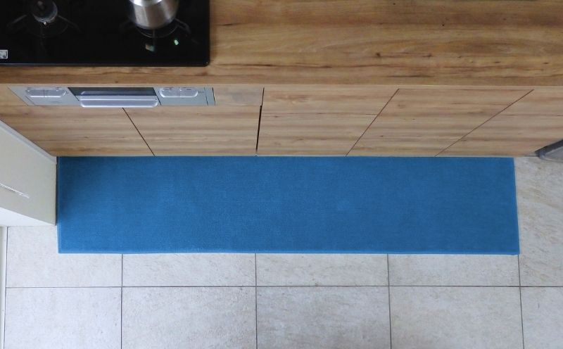 北欧風キッチンマット ラグマットタイプ 45×150cm ノーマル型 ブルームーン 抗菌防臭 SEK 織人しきもの屋工房 diw0032