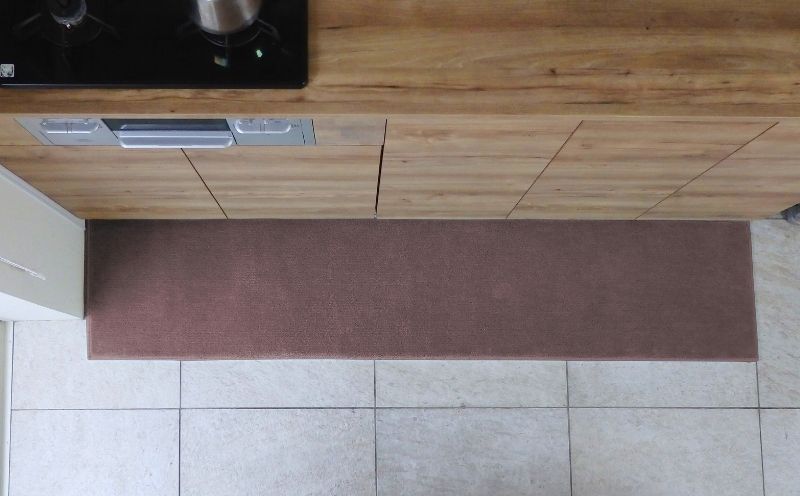 北欧風キッチンマット ラグマットタイプ 45×150cm ノーマル型 ココア 抗菌防臭 SEK 織人しきもの屋工房 diw0042