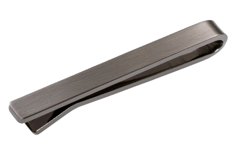 クリップ式ネクタイピン ブラックシルバー G2827