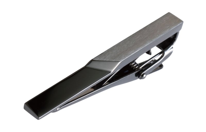 ジオメトリック・ネクタイピン ブラックシルバー tav0073