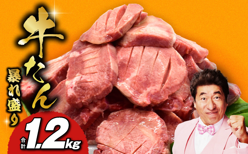 牛たん 暴れ盛り 総量 1.2kg【小分け 600g×2P 牛肉 牛タン 牛たん 厚切り牛タン 焼肉 BBQ キャンプ 焼くだけ 簡単調理 訳あり サイズ不揃い】 G3618