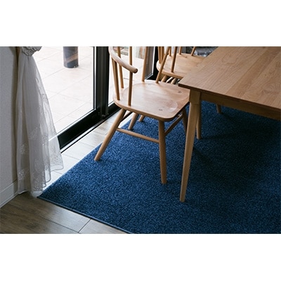 ナイロンラグ　colorシャギー　ブルー(正方形) 1本