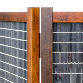 インテリア家具 間仕切り 折りたたみ式 ブラック木簾 高さ120cm DK-22-SS