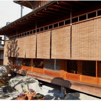 【小サイズ室外用】蒲芯簾　日除けすだれ和風(幅約95.5cm×丈約82cm)　1枚