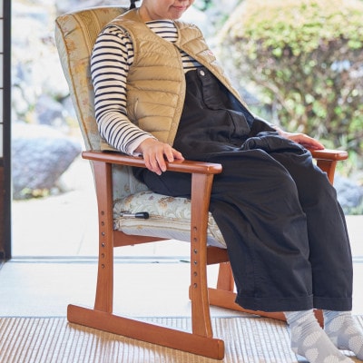 高座椅子 5335 みどり 座面高410mm 座面高さ調節可能 リクライニング【KIOF】