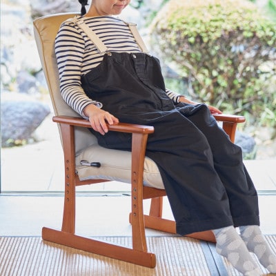 高座椅子 5335 ソフトウレタン ベージュ 座面高410mm 座面高さ調節可能【KIOF】