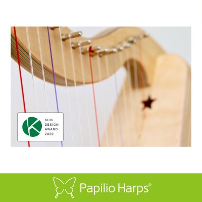 【楽器】幼児教育用ケルティックハープ 15弦・eハープスタート タイプC(ブルー/グリーン)　1台