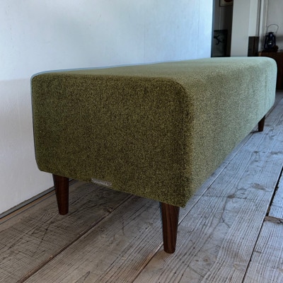 130 Bench(130ベンチ)モケット クリンプオリーブ BR鉛筆脚【SWOF】