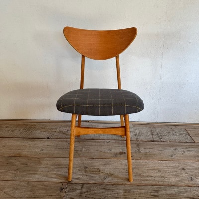 Karl Dining Chair リボン グレー ミディアムブラウンフレーム【SWOF】