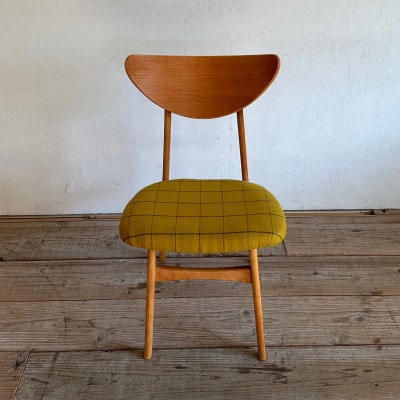 Karl Dining Chair リボン マスタード ミディアムブラウンフレーム【SWOF】