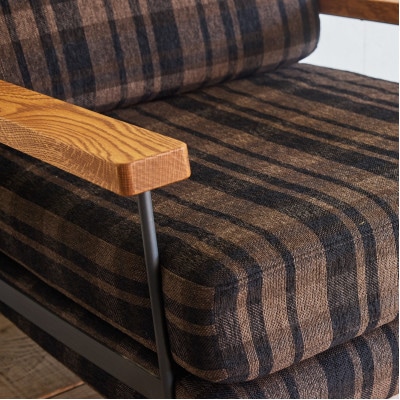 Cargo Sofa 1人掛け ガルボ ダークブラウン 肘:ホワイトオーク無垢材【SWOF】