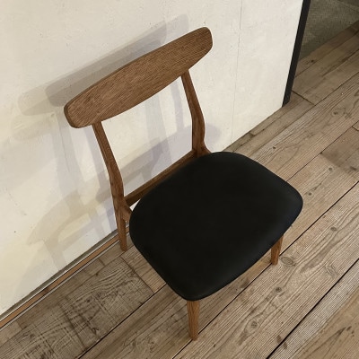 Cordial Dining Chair BRフレーム オイルレザー 墨ブラック【SWOF】