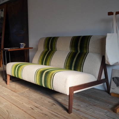 A Sofa(エーソファ)幅150cm　グリーンストライプ【SWOF】【配送不可地域：離島・沖縄県】