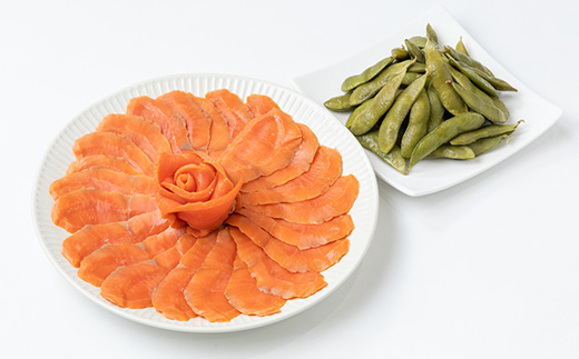 スモークサーモン＆燻製茶豆 セット　計460g【配送不可地域：離島】