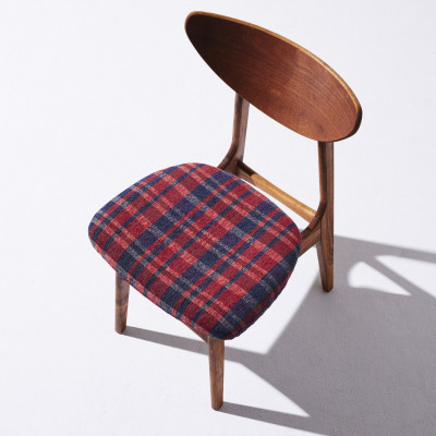 Karl Dining Chair ガルボ タータンレッド ダークブラウンフレーム【SWOF】