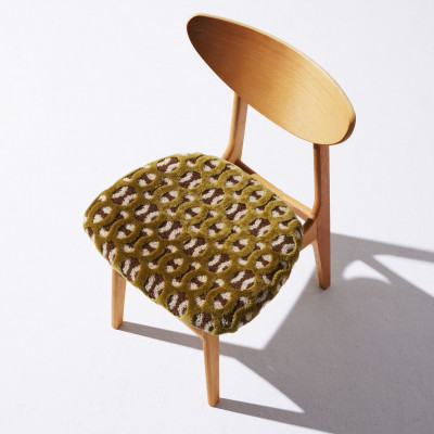 Karl Dining Chair モコ グリーン ミディアムブラウンフレーム【SWOF】