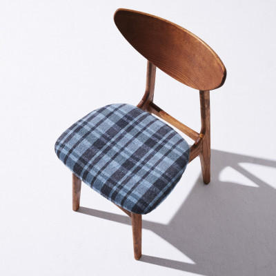 Karl Dining Chair ガルボ ブルー ダークブラウンフレーム【SWOF】