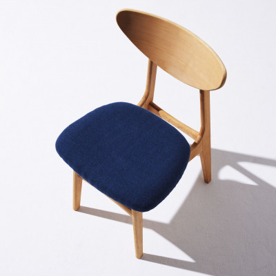 Karl Dining Chair ヘリンボーン ネイビー ナチュラルフレーム【SWOF】