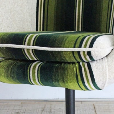 Cosmic Chair (コスミックチェア) ブラックX脚 グリーンストライプ【SWOF】