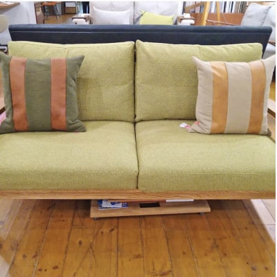 Combination Cushion Stripe グリーン×ダークブラウン【SWOF】