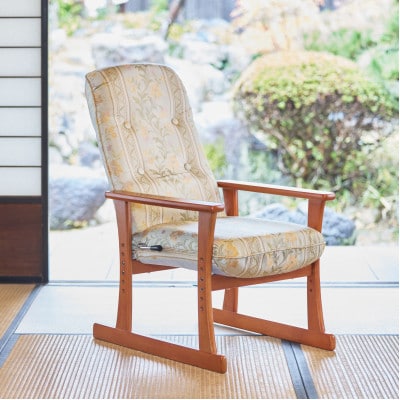 高座椅子 5335 みどり 座面高410mm 座面高さ調節可能 リクライニング【KIOF】