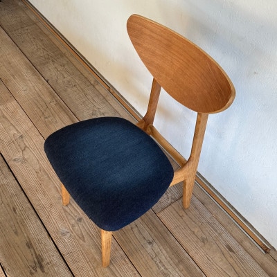 Karl Dining Chair 児島デニム ミディアムブラウンフレーム【SWOF】