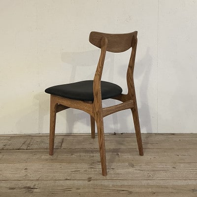 Cordial Dining Chair BRフレーム オイルレザー 墨ブラック【SWOF】