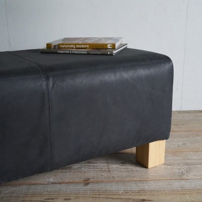 90 Bench(90ベンチ)オイルレザー 墨ブラック NAベース脚【SWOF】