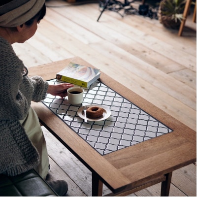 Tile Living Table (タイルリビングテーブル) ホワイトタイル【SWOF】