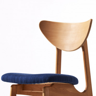 Karl Dining Chair ヘリンボーン ネイビー ナチュラルフレーム【SWOF】