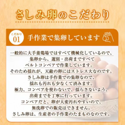 大阪府富田林産　さしみ卵　産直卵145個～180個(季節により個数・サイズが変動します)