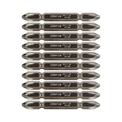 チャンピオンツール　シルバー 両頭ビット +2×65 10本組 プラス マグネット付き【配送不可地域：沖縄県】