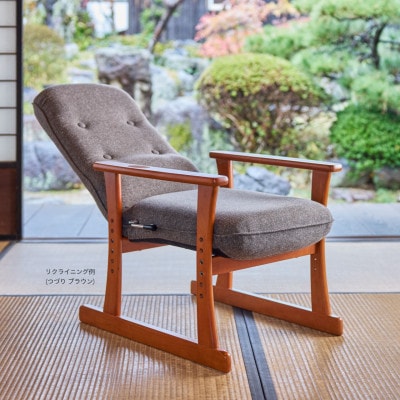 高座椅子 5335 みどり 座面高410mm 座面高さ調節可能 リクライニング【KIOF】