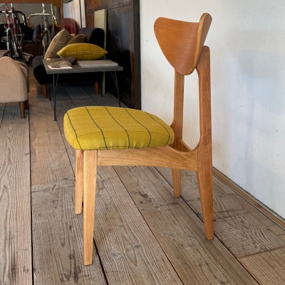 Karl Dining Chair リボン マスタード ミディアムブラウンフレーム【SWOF】