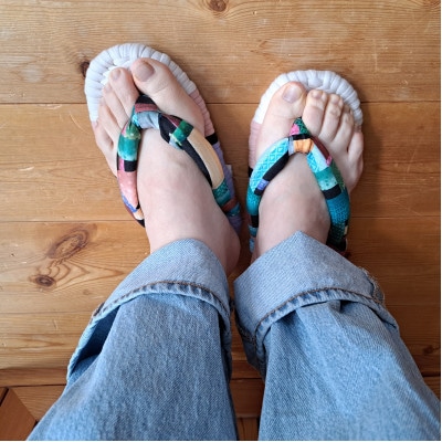 おうちで簡単!布ぞうり　手作りキット　(テキスト付)ピンクL:25～27cm